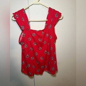 Loft Tank Top Size Large. Red Floral